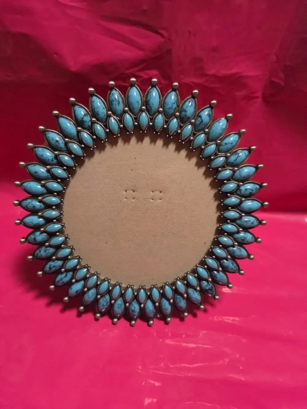 Vtg Southwestern Style Faux Turquoise & Silver 6